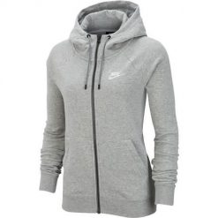 Bluza sportowa damska Nike Wmns Essential FZ Fleece. Szare bluzy Nike, xs, bez wzorów, z dzianiny, z kapturem. Za 389.00 zł.