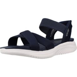 Sandały SKECHERS 119975S Niebieski. Niebieskie sandały Skechers, bez wzorów, z tkaniny, bez obcasa, bez zapięcia. Za 297.99 zł.