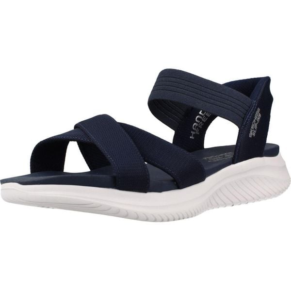 Sandały SKECHERS ULTRA FLEX 3.0 SANDAL NEV Niebieski. Niebieskie sandały Skechers, bez wzorów, z tkaniny, bez obcasa, bez zapięcia. Za 344.99 zł.