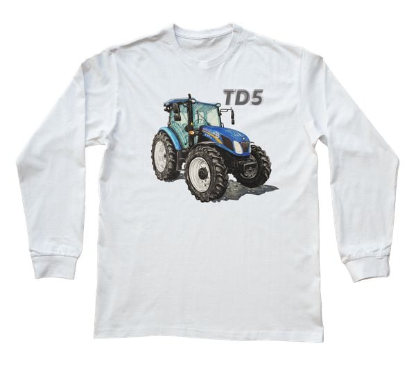 New Holland — bluzka z długim rękawem (Rozmiar: M (dorosła); Kolor koszulki: biały; Rodzaj nadruku: New Holland). Białe bluzki nikiniki, m, bez wzorów, z bawełny, bez kołnierzyka, bez ramiączek. Za 89.00 zł.