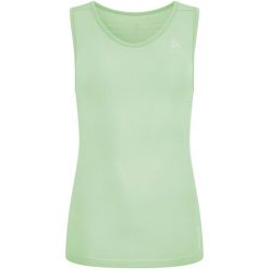Koszulka damska Odlo PERFORMANCE X-LIGHT BL TOP v-neck singlet. Zielone koszulki sportowe Odlo, bez wzorów, bez ramiączek. Za 199.99 zł.