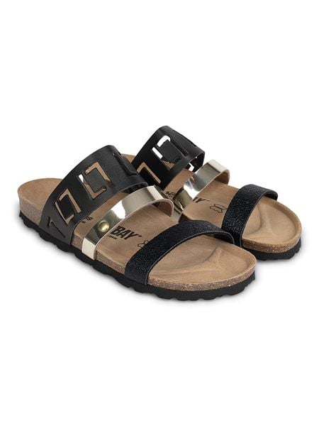 Sunbay Klapki "Galoise" w kolorze czarnym rozmiar: 38. Czarne klapki Sunbay, bez wzorów, z otwartym noskiem, bez obcasa. Za 169.95 zł.