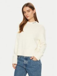 Calvin Klein Jeans Sweter Logo Embro J20J225073 Écru Regular Fit. Swetry Calvin Klein Jeans, l, bez wzorów, z bawełny, bez ramiączek. Za 259.99 zł.