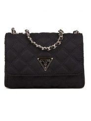 Guess Torebka w kolorze czarnym - 18 x 12 x 6 cm rozmiar: onesize. Czarne torby na ramię Guess, z aplikacjami, z materiału, na ramię, pikowane, bez dodatków. Za 439.24 zł.