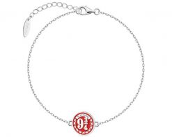 Bransoletka srebrna z emalią - Harry Potter, peron 9 i ¾, Warner Bros. Discovery. Szare bransoletki Apart, srebrne. Za 299.00 zł.