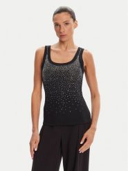 Rinascimento Top CFC0124040003 Czarny Regular Fit. Czarne topy Rinascimento, s, bez wzorów, z bawełny, bez kołnierzyka, bez ramiączek. Za 209.99 zł.