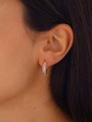 Luja Bijoux Pozłacane kolczyki-kreole z cyrkoniami rozmiar: onesize. Żółte kolczyki Luja Bijoux, z cyrkonią, pozłacane. Za 51.45 zł.