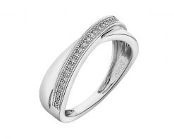 Pierścionek z białego złota z diamentami - 0,07 ct - próba 585. Białe pierścionki Apart, z diamentem, złote. Za 2,990.00 zł.
