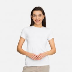 T-shirt damski VIKING Lenta Bamboo Light Lady. Białe t-shirty Viking, bez wzorów, bez kołnierzyka, bez ramiączek. Za 139.90 zł.
