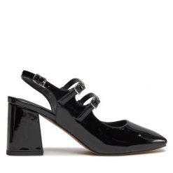 Sandały Aldo. Czarne sandały Aldo, bez wzorów, bez obcasa, na słupku, bez zapięcia. Za 499.99 zł.