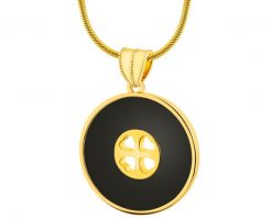 Naszyjnik z mosiądzu pozłacany z agatami - koło, serce. Naszyjniki Artelioni, pozłacane. Za 269.00 zł.