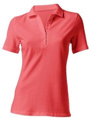 Heine Koszulka polo w kolorze koralowym rozmiar: 44. Czerwone bluzki Heine, bez wzorów, bez kołnierzyka, bez ramiączek. Za 43.99 zł.