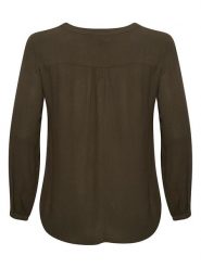 KAFFE curve Bluzka w kolorze brązowym rozmiar: 44. Brązowe bluzki KAFFE curve, s, bez wzorów, z wiskozy, klasyczne, bez kołnierzyka, bez ramiączek. Za 78.28 zł.