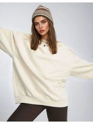 Weekday Bluza w kolorze kremowym rozmiar: S. Brązowe bluzy sportowe Weekday, s, bez wzorów, bez kaptura. Za 49.45 zł.