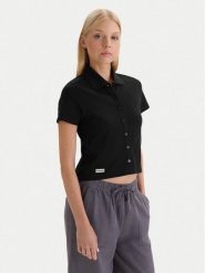 Hunter Polo W126-HRLPO-1005-48X Czarny Regular Fit. Czarne koszulki polo Hunter, s, bez wzorów, bez kołnierzyka, bez ramiączek. Za 99.99 zł.