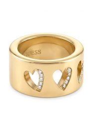 Guess Pierścionek JUBR06 086JW Złoty. Żółte pierścionki Guess, ze stali. Za 210.99 zł.