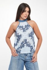 Top damski z wzorem paisley Zingarella PINKO. Topy Pinko, m, bez wzorów, bez kołnierzyka, bez ramiączek. Za 879.00 zł.