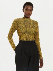 Sisley Bluzka 34GGL200R Żółty Slim Fit. Żółte bluzki Sisley, m, bez wzorów, z syntetyku, bez kołnierzyka, bez ramiączek. Za 159.99 zł.