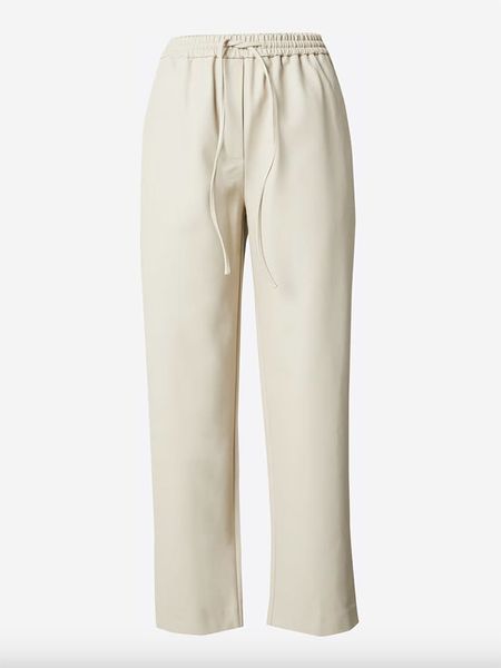 LeGer Spodnie "Caryl" w kolorze kremowym rozmiar: 42. Brązowe spodnie materiałowe LeGer, na co dzień, bez wzorów, z materiału. Za 140.20 zł.