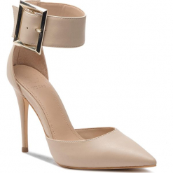 Szpilki GUESS - FL5OVE LEA08 CREAM IVORY. Brązowe szpilki Guess, z aplikacjami, ze skóry ekologicznej, bez obcasa, na obcasie, bez zapięcia. W wyprzedaży za 379.00 zł.