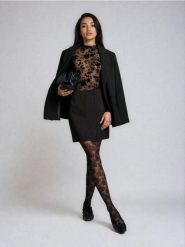 Rajstopy ze wzorem - czarny. Czarne rajstopy i pończochy Sinsay, bez wzorów. Za 19.99 zł.