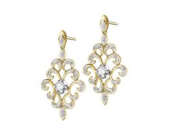 Kolczyki z żółtego złota z brylantami - 0,70 ct - próba 585. Żółte kolczyki Apart, z brylantem, złote. Za 12,990.00 zł.