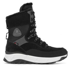Botki Rieker Revolution Lifestyle. Czarne botki Rieker Revolution Lifestyle, bez wzorów, bez obcasa, na płaskiej podeszwie, bez zapięcia. Za 398.99 zł.