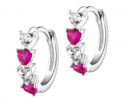 Kolczyki srebrne z cyrkoniami - serca. Szare kolczyki Apart, z cyrkonią, srebrne. Za 139.00 zł.