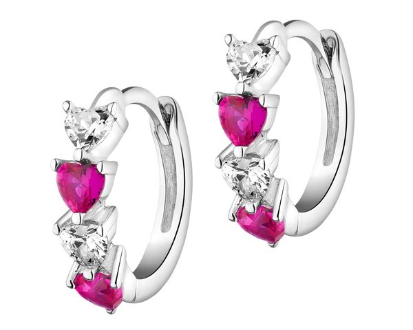 Kolczyki srebrne z cyrkoniami - serca. Szare kolczyki Apart, z cyrkonią, srebrne. Za 139.00 zł.