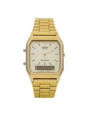 Casio Zegarek Vintage AQ-230GA-9DMQYES Złoty. Żółte, cyfrowe zegarki Casio, złote. Za 349.99 zł.