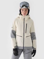 4F Kurtka narciarska w kolorze kremowym rozmiar: XS. Brązowe kurtki narciarskie 4f, m, bez wzorów, bez kaptura, narciarskie, Thinsulate. Za 437.17 zł.