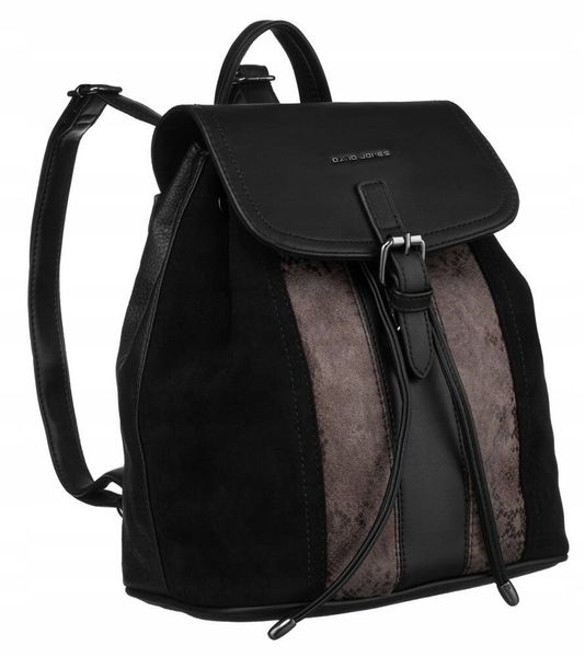 Plecak damski David Jones 6885-2 czarny. Czarne plecaki David Jones, bez wzorów, ze skóry. Za 162.99 zł.