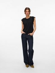 Vero Moda Koszulka w kolorze czarnym rozmiar: XL. Czarne bluzki Vero Moda, s, bez wzorów, z wiskozy, klasyczne, bez kołnierzyka, bez ramiączek. Za 52.79 zł.