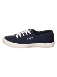 Pepe Jeans FOOTWEAR Sneakersy "Basic" w kolorze granatowym rozmiar: 37. Niebieskie trampki Pepe Jeans FOOTWEAR, bez wzorów, z jeansu, bez zapięcia. Za 117.99 zł.