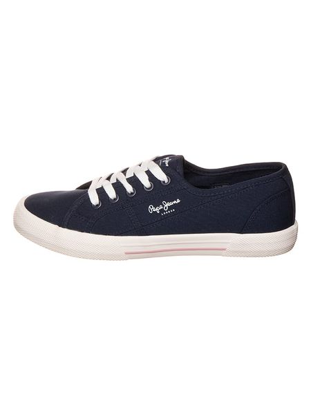 Pepe Jeans FOOTWEAR Sneakersy "Basic" w kolorze granatowym rozmiar: 36. Niebieskie trampki Pepe Jeans FOOTWEAR, bez wzorów, z jeansu, bez zapięcia. Za 109.95 zł.