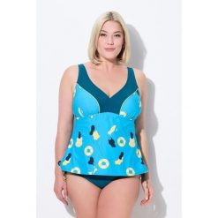 Damskie Tankini pływaczki miękkie miseczki regulowane ramiączka. Niebieskie bielizna sportowa Ulla Popken, plus size, bez wzorów, z elastanu. Za 294.99 zł.