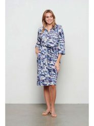 &Co Woman Sukienka "Lolly" w kolorze biało-granatowym rozmiar: XL. Białe sukienki &Co Woman, xl, bez wzorów, z tkaniny, bez kołnierzyka, bez ramiączek, midi. Za 105.63 zł.