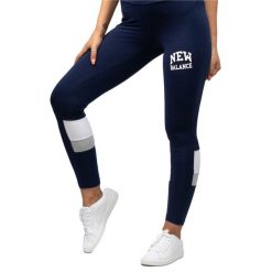 Legginsy Damskie New Balance Run. Niebieskie legginsy sportowe New Balance, bez wzorów, do biegania. Za 92.40 zł.