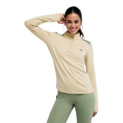 Dla Kobiety BOUNDLESS SPIRIT TECH Beżowy. Brązowe koszulki sportowe Roxy, bez wzorów, z elastanu, bez ramiączek. Za 259.99 zł.