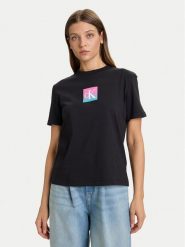 Calvin Klein Jeans T-Shirt Classic Monogram LV047D874G Czarny Regular Fit. Czarne t-shirty Calvin Klein Jeans, xxl, bez wzorów, z bawełny, bez kołnierzyka, bez ramiączek. Za 129.99 zł.