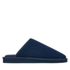 Kapcie Polo Ralph Lauren. Niebieskie obuwie domowe Polo Ralph Lauren, bez wzorów, bez zapięcia. Za 419.99 zł.