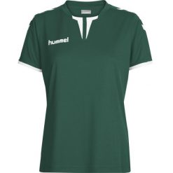 Koszulka sportowa z krótkim rękawem damska Hummel Core Womens SS Jersey. Zielone koszulki sportowe Hummel, bez wzorów, z jersey, bez ramiączek, do piłki nożnej. Za 37.00 zł.