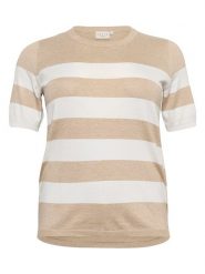 KAFFE curve Sweter w kolorze beżowo-białym rozmiar: XL. Białe swetry KAFFE curve, xl, bez wzorów, bez ramiączek. Za 132.36 zł.
