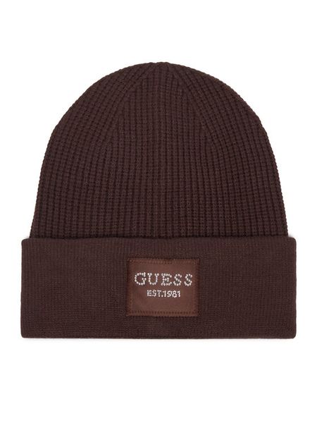 Guess Czapka AW5631 VIS01 Brązowy ciemny. Brązowe czapki Guess, z aplikacjami, z wiskozy. Za 154.99 zł.