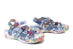 LAURA VITA 0007765 Beczierso 33 bleu, sandały damskie. Sandały Laura Vita, bez wzorów, ze skóry, bez obcasa, bez zapięcia. Za 327.17 zł.