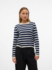 Vero Moda Sweter w kolorze antracytowo-kremowym rozmiar: XS. Brązowe swetry Vero Moda, xs, bez wzorów, ze splotem, bez ramiączek. Za 52.79 zł.