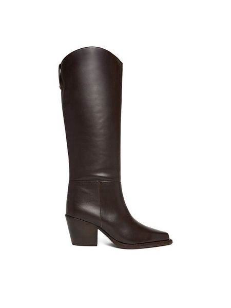 G-Star Raw Kozaki EO-HASRET-25FW38 Brązowy. Brązowe kozaki G-Star Raw, ze skóry, bez obcasa, na słupku, bez zapięcia. Za 499.99 zł.