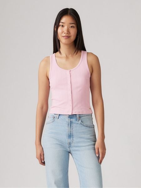 Levi's Top w kolorze jasnoróżowym rozmiar: L. Różowe koszulki sportowe Levi's®, bez wzorów, bez ramiączek. Za 77.95 zł.