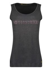 Geographical Norway Top "Jardiniere" w kolorze antracytowym rozmiar: M. Czarne topy Geographical Norway, m, bez wzorów, z bawełny, bez kołnierzyka, bez ramiączek. Za 30.99 zł.
