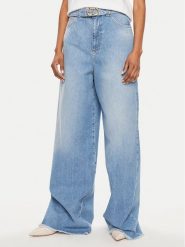 TWINSET Jeansy 241TT2390 Niebieski Wide Leg. Niebieskie jeansy Twinset, bez wzorów. Za 439.99 zł.